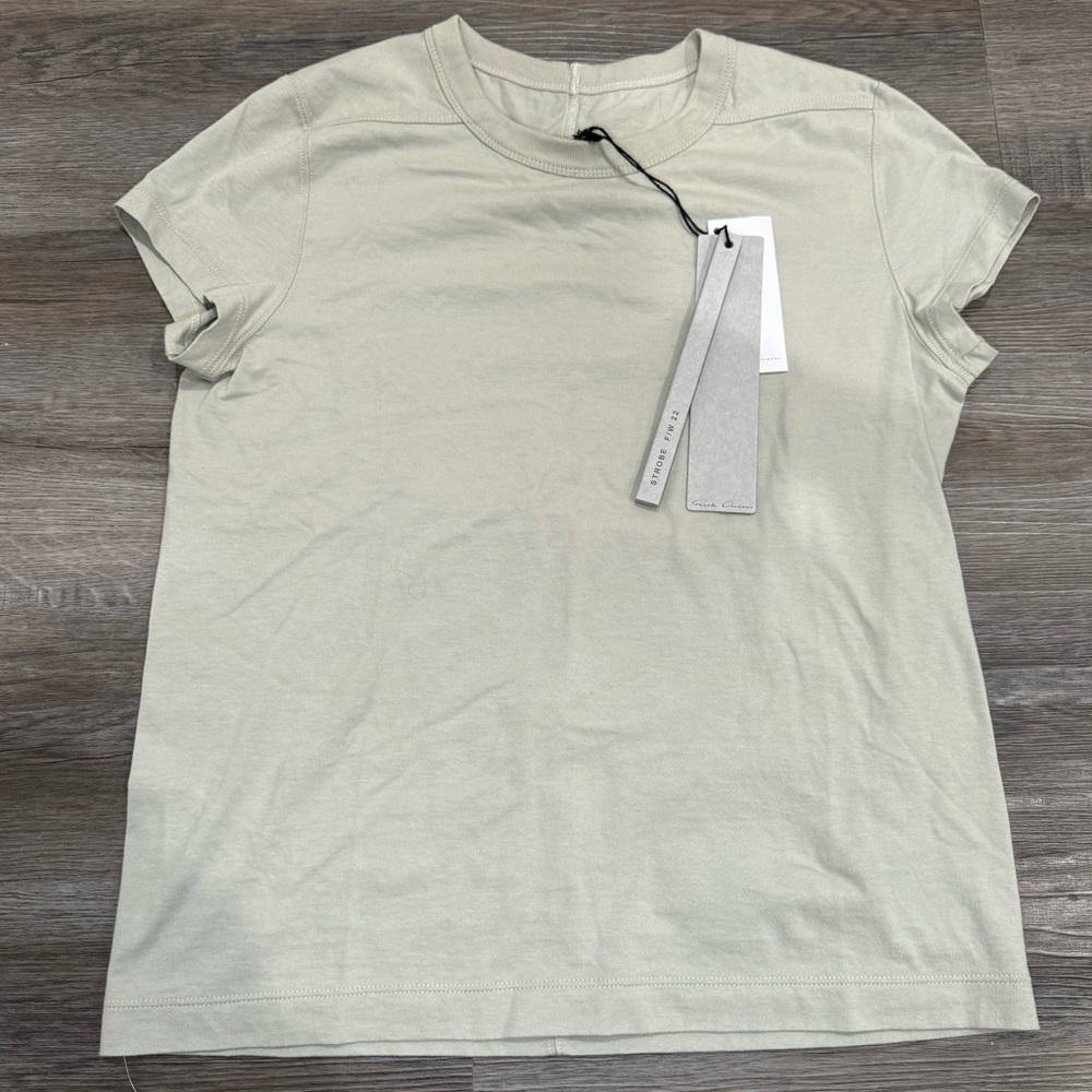Rick Owens Classic Cotton Jersey Cropped Level T Shirt Pearl